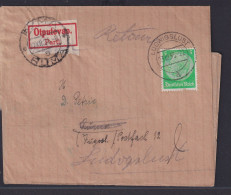 Deutsches Reich Brief EF 5 Pfg. Hindenburg Streifband Ludwigslust N Jugoslawien - Storia Postale