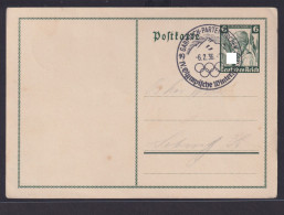 Deutsches Reich Brief Ganzsache Nothilfe SST Sport Wintersport Garmisch Olympia - Covers & Documents