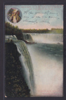 Ansichtskarte Indianer Künstlerkarte Niagara Wasserfälle Heigh Of American Falls - Andere & Zonder Classificatie