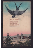 Ansichtskarte Einsiedeln Schweiz Brieftaube Spruch Künstlerkarte Nach Belfort - Sonstige & Ohne Zuordnung