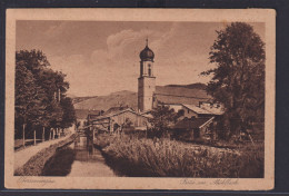 Ansichtskarte Oberammergau Bachlauf Kirche Bayern Verlag Otto Zieher München - Sonstige & Ohne Zuordnung