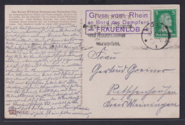 Schiffspost Rhein Deutsches Reich Mit R3 Gruss Vom Rhein An Bord Des Dampfers - Storia Postale