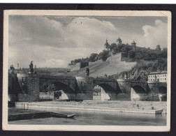 Ansichtskarte Würzburg Bayern Alte Mainbrücke U. Feste Festung Nach Hamburg - Autres & Non Classés