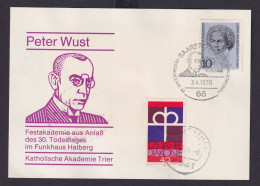 Bund Brief Peter Wust Festakademie Aus Anlaß Des 30 Todestages Funkhaus Halberg - Storia Postale