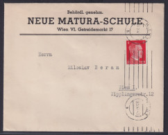 Österreich Ostmark Deutsches Reich Brief EF 8 Pfg. Hitler Wien Reklame Schule - Covers & Documents