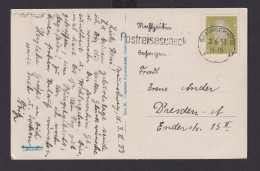 Deutsches Reich Drittes Reich Ansichtskarte SST Rechtzeitig Postreisescheck - Cartas & Documentos