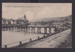 Ansichtskarte Hastieres Belgien Notbrücke An Der Maas Feldpostkarte 1. Weltkrieg - Autres & Non Classés