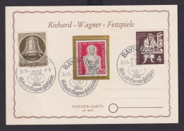 Berlin Bund Attr. Sonderkarte Musik Theater Richard Wagner Festspiele Bayreuth - Storia Postale