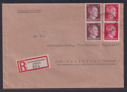 Deutsches Reich R Brief MIF 2 Senkrechte Paare Hitler Kirchentellinsfurt - Covers & Documents