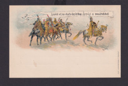 Ungarn Litho Ganzsache 5 Kreuzer Ungarische Soldaten Zu Pferd Rüstung - Cartas & Documentos