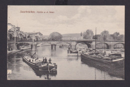 Ansichtskarte Saarbrücken Saarland Saar Fluss Schiffe Brücke - Autres & Non Classés