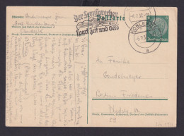 Deutsches Reich Drittes Reich Karte SST Der Fernsprecher Spart Zeit Und Geld Ab - Covers & Documents