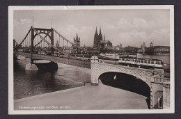 Deutsches Reich Drittes Reich Ansichtskarte Rhein Hindenburgbrücke Ab Köln Nach - Autres & Non Classés