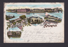 Litho Ansichtskarte Grimma Sachsen Versch. Ansichten N. Zeunitz Sachsen - Other & Unclassified