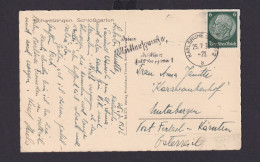 Deutsches Reich Drittes Reich Ansichtskarte SST Karlsruhe Baden N. Unterbergen - Storia Postale