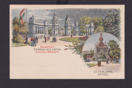 Ungarn Litho Ganzsache 2 Kreuzer Budapest Bauwerk Park Entree Eingang - Cartas & Documentos