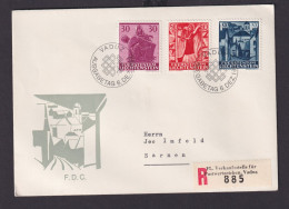 Liechtenstein R Brief 424-426 Weihnachten FDC Gelaufen Vaduz Nach Sarnen - Lettres & Documents