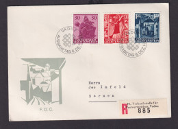 Liechtenstein R Brief 424-426 Weihnachten FDC Gelaufen Vaduz Nach Sarnen - Storia Postale