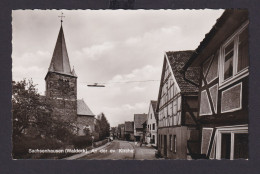 Ansichtskarte Sachsenhausen Waldeck Hessen Strassenansicht Ev. Kirche Fachwerk - Andere & Zonder Classificatie