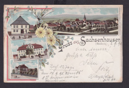 Ansichtskarte Künstlerkarte Sachsenhausen Waldeck Hessen Gasthaus Pfarrhaus - Autres & Non Classés