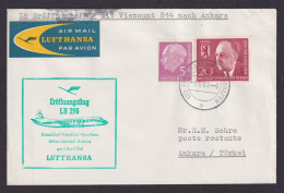 Flugpost Brief Air Mail Lufthansa Eröffnungsflug LH 298 Düsseldorf Ankara Türkei - Lettres & Documents