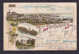 Litho Ansichtskarte Starnberger See Bayern Schloss Berg Roseninsel N. Elberfeld - Sonstige & Ohne Zuordnung