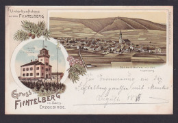 Litho Ansichtskarte Oberwiesenthal Fichtelberg Sachsen Erzgebirge Gastronomie - Other & Unclassified