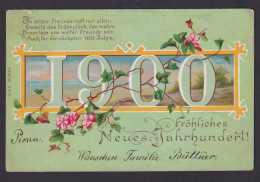 Ansichtskarte Jugendstil Art Nouveau Neujahr Pirna Sachsen Spruch N. - Autres & Non Classés