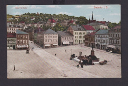 Ansichtskarte Sebnitz Sachsen Hauptplatz Denkmal Geschäfte Konfektions Haus - Other & Unclassified