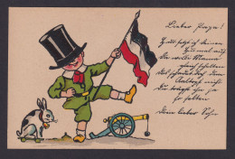 Ansichtskarte Scherzkarte Humor Kind Kanone Deutsche Reichsfahne - Non Classés