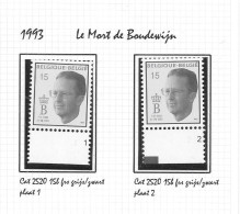 Belgie - Laatse 4 Uitgeving Van Koning Boudewijn   TYPE OLYFF -  SET Of 2 Plaatnummers VOOR ELKE WAARDE Perfekt Postfris - 1981-1990