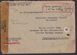 Kriegsgefangenenpost Zensur Brief USA Washington Ab Bergen Celle Hannover - Sonstige & Ohne Zuordnung