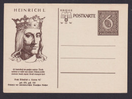 Briefmarken Deutsches Reich Ganzsache WHW Winterhilfswerk Heinrich I 1939 - Storia Postale