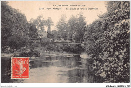 AJPP4-63-0457 - L'AUVERGNE PITTORESQUE - PONTAUMUR - La Sioule Et L'usine Electrique - Auvergne Types D'Auvergne