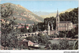 AJPP2-65-0185 - LOURDES - La Basilique Et Les Montagnes - Lourdes