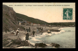 22 - ST-BRIEUC - PLAGE ST-LAURENT - CARTE COLORISEE - Saint-Brieuc