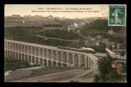 22 - ST-BRIEUC - LE VIADUC DE CHEMIN DE FER DE SOUZIN - TRAIN - CARTE COLORISEE - Saint-Brieuc