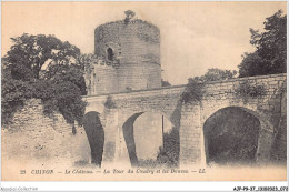 AJPP9-37-0933 - CHINON - Le Chateau - La Tour Du Coudry Et Les Douves - Chinon