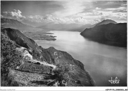 AJPP7-73-0785 - Vue Panoramique D'AIX-LES-BAINS - Le Lac Et Les Montagnes Vus De La Chambotte - Aix Les Bains