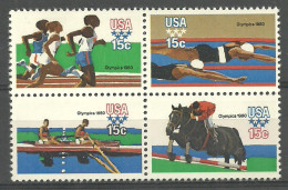 United States Of America 1980 Mi 1398-1401 MNH  (ZS1 USAvie1398-1401a) - Ippica