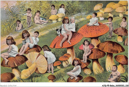 AJQP5-0499 - BEBE SUR CHAMPIGNONS GEANTS - Bébés