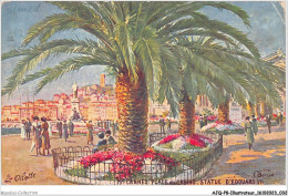 AJQP8-0751 - ILLUSTRATEUR - N-BERAUD - CANNES - PLACE DU CASINO - STATUE D'EDOUARD VII  - Beraud