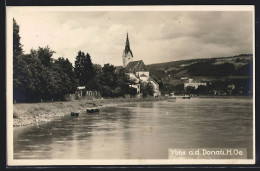 AK Ybbs A. D. Donau, Flusspartie An Der Kirche  - Andere & Zonder Classificatie
