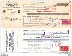 6 Lettres De Change Citroen & Michon &Renault & Simca & A. Pillot - Bills Of Exchange