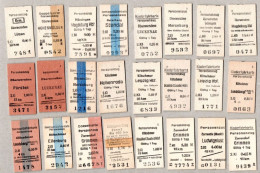 36] BRD (DR Der DDR)  - 24  Pappfahrkarten - Zarrentin, Zarrendorf, Klitzschar, Oberwerschen U.a. - Europa