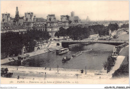 AJSP5-75-0441 - PARIS - Panorama Sur La Seine Et L'hôtel De Ville - The River Seine And Its Banks