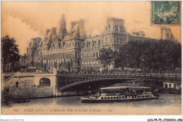 AJSP5-75-0432 - PARIS - L'hôtel De Ville Et Le Pont D'arcole - Cafés, Hoteles, Restaurantes