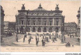 AJSP4-75-0402 - PARIS - La Place De L'opéra Et La Station Du Métropolitain - Plazas