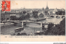AJSP4-75-0353 - PARIS - Panorama Sur La Seine Prise Du Pont Des Arts - The River Seine And Its Banks