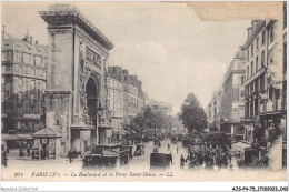 AJSP4-75-0324 - PARIS - Le Boulevard Et La Porte Saint-denis - Squares